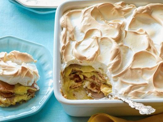 Снимка на бананов пудинг в фурната