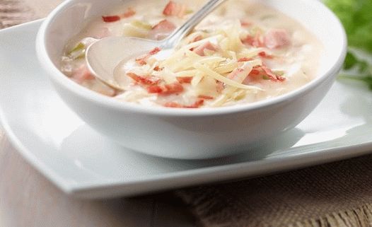 Фото супа с шунка и картофено пюре