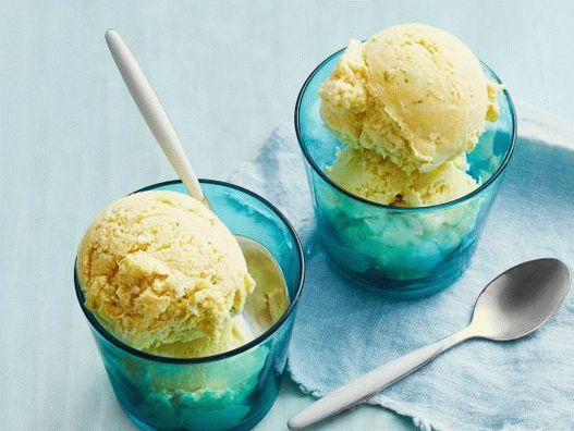 Фото сладолед с манго, кокос и лайм без сладолед