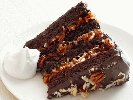 Фото немска шоколадова торта с кокос и глазура