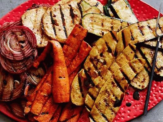 Фото зеленчуци на скара в балсамова глазура