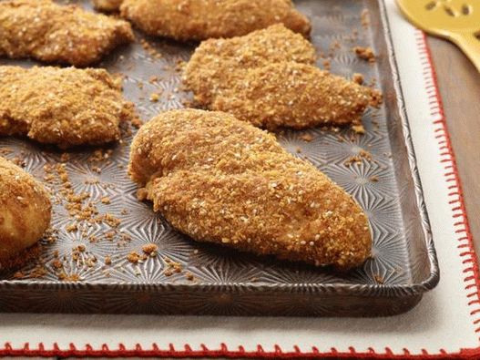 Хрупкаво пилешко паниране, печено на фурна