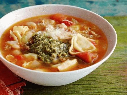 Снимка на ястието - Бобена супа с италиански кнедли и зелен дресинг